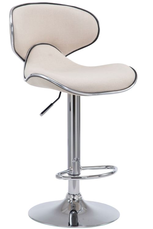 Tabouret de bar Las Vegas V2 en tissu , Crème/Chrome