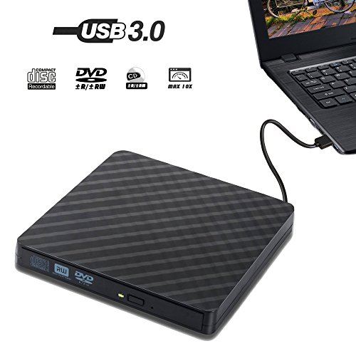 Graveur DVD Externe,QueenDer DVD CD Combo Lecteur Optique USB 3.0 +/-RW Reader Enregistreur Ultra Slim Rom Player Compatible Windows