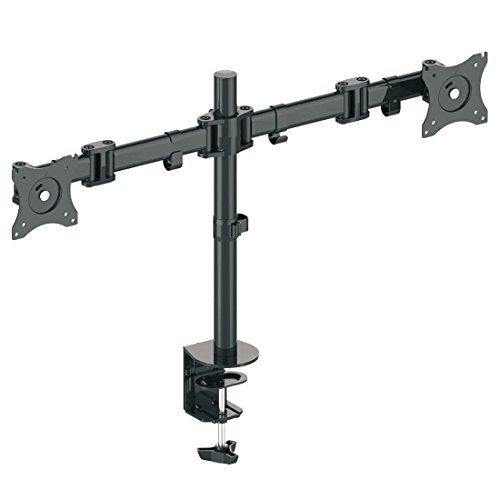 deleyCON Support pour 2 écrans Universal Dual Monitor 10 à 32 Pouces (25cm 80cm) jusqu'à 8kg Max. VESA 100x100 inclinabl