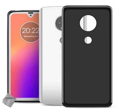 Housse etui coque pochette silicone gel fine pour Motorola Moto G7 + film ecran - NOIR - htdmobiles