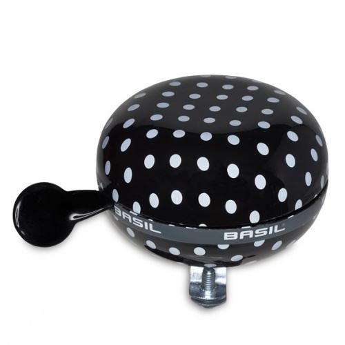 Basil BIG BELL POLKADOT DING DONG 80MM NOIR BLANC