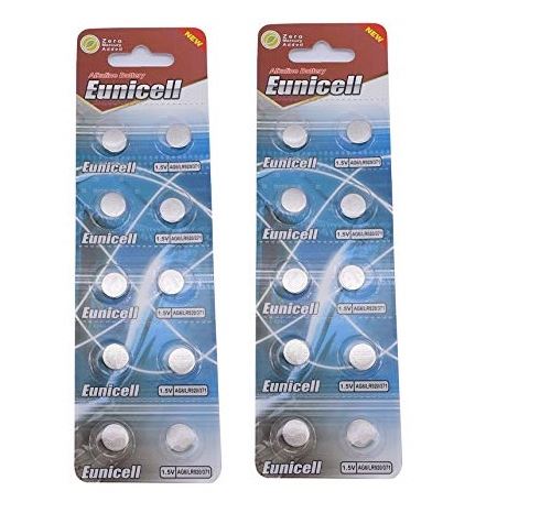 EUNICELL - Lot de 20 PILES AG0 / SR521 / LR521 / 379 /SR521SW 1,5V ALCALINE