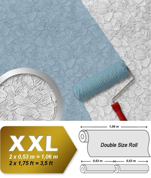 XXL Papier à peindre non-tissé EDEM 309-60 blanc relief effet crépis à la spatule 26,50 m2