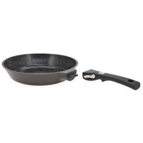 Poêle revêtement céramique effet pierre poignée amovible Noir - Grand Cru 28 cm Qualité Pro