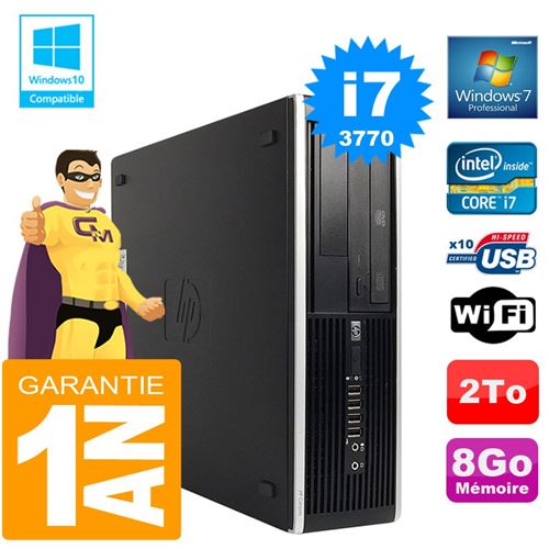 Pc hp compaq 8300 sff core i7-3770 ram 8go disque 2 to graveur dvd wifi w7