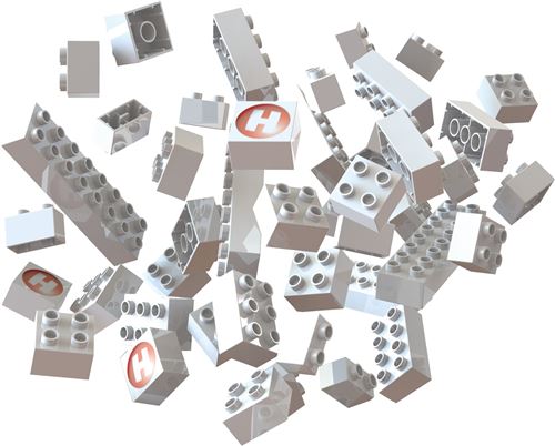 Hubelino piste de marbre: blocs de construction blanc 105 pièces