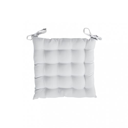 Galette de chaise capitonné Alix - L 40 x l 40 x H 5 cm - Blanc