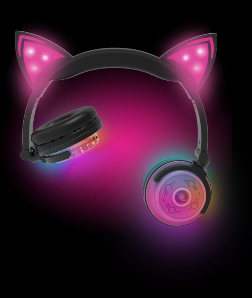 Casque Bluetooth Oreilles De Chat Rose Avec Arceau Reglable Et Prise Jack 3 5mm Casque Audio Achat Prix Fnac