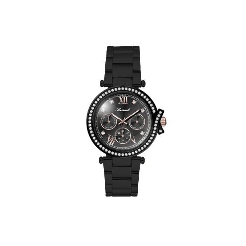 Montre Femme Antoneli Cadran 34mm En steel Noir Et Bracelet Noir En Acier AL0519-14