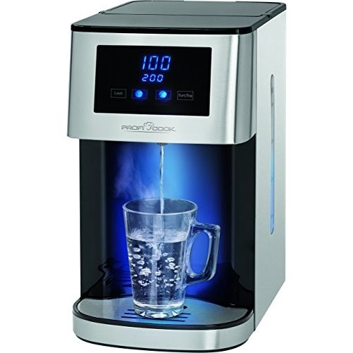 Proficook hw-hws 1145, distributeur eau chaude, boîtier en acier inoxydable sur bouton pression dans env. 3 secondes, écran led