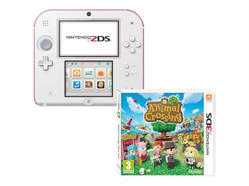 Console Nintendo 2DS Blanc + rouge + Animal Crossing