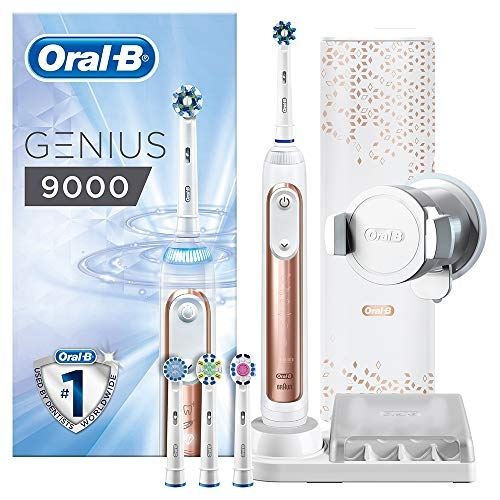 Oral-b genius 9000 brosse à dents électrique à rouilles oscillantes pulsations or rose