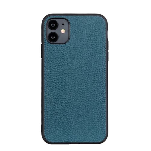 Coque en TPU combo enduit de texture litchi vert pour votre Apple iPhone 12 Pro Max 6.7 pouces