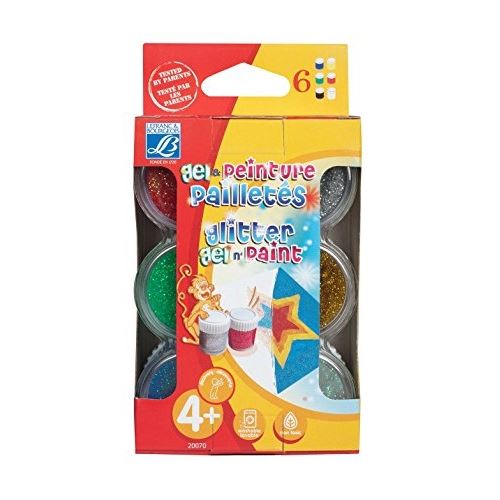 Lefranc & bourgeois - assortiment pailletes 6 pots de 22ml (3 peintures+3gels)