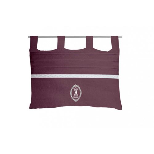 Tête de lit brodé déhoussable 45x70 cm BOUDOIR violet