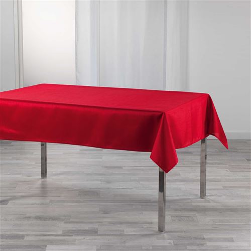 Nappe rectangle 150 x 240 cm shantung uni shana Rouge