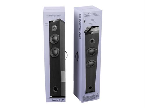 Energy Tower 5 G2 - Haut-parleur - Canal 2.1 - sans fil - Bluetooth - 65 Watt - ébène
