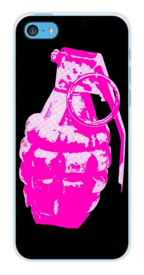 Coque en silicone imprimée compatible Apple iPhone 5C Grenade rose