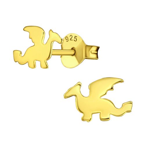 Plaqué or Sterling Silver Dragon Boucles d'oreilles