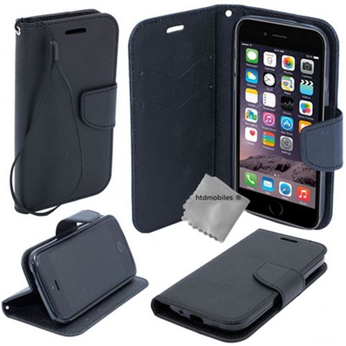 Housse etui coque pochette portefeuille pour Apple iPhone 5 5S NOIR NOIR Coque et etui telephone mobile Achat prix fnac