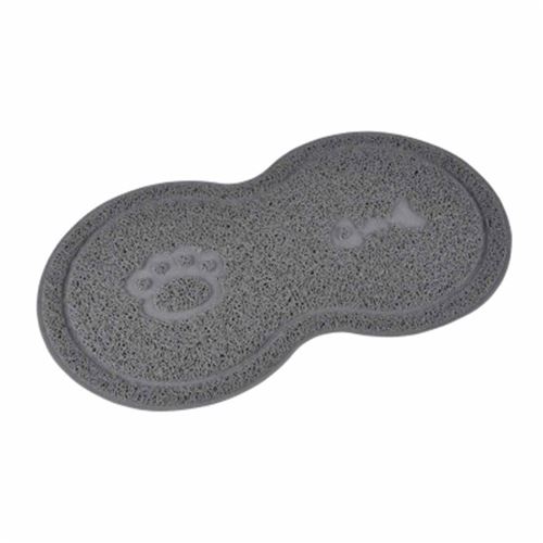 Meilleurs prix pour Tapis Repas pour Chien & Chat Double 46cm Gris