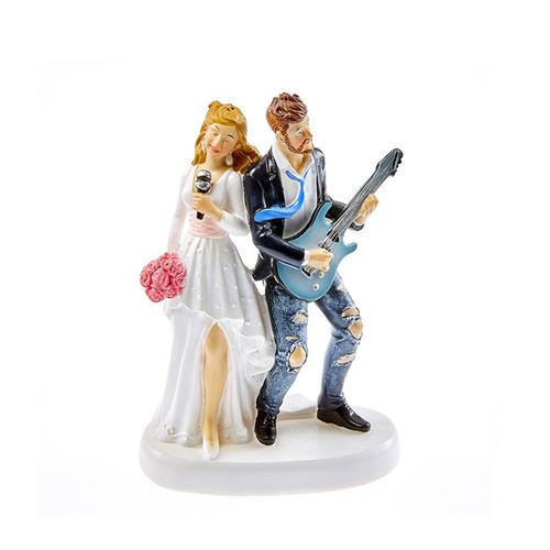 figurine couple mariés rock n roll 8.2x4.7x12.3cm - 9220