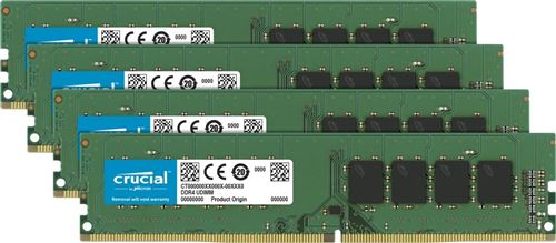 Crucial - DDR4 - pakket - 32 GB: 4 x 8 GB - DIMM 288-PIN - 2666 MHz / PC4-21300 - CL19 - 1.2 V - niet-gebufferd - niet-ECC