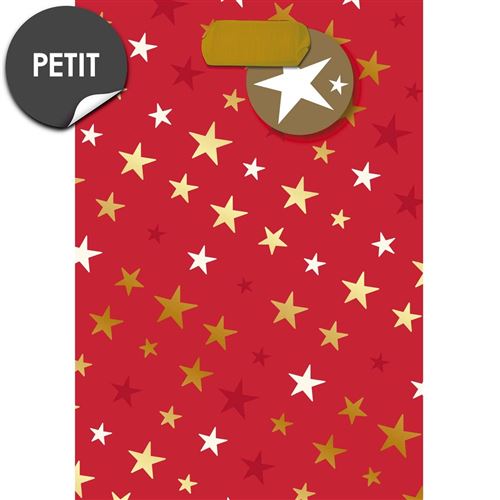 Draeger la carterie Sac cadeau petit format rouge etoiles dorees Multicolore