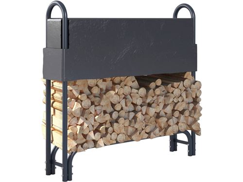 abri bûches acier washington - 0.29 m²- 120 x 24 x 120 cm - gris
