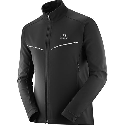Veste Softshell randonnée coupe vent Agile homme BLACK L