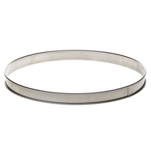 Cercle à tarte bord roulé 28 cm en inox - De Buyer - Argent - Inox
