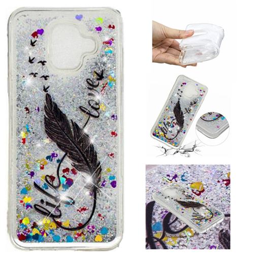 Coque en TPU sables mouvants pattern plume pour votre Samsung Galaxy A6 (2018)