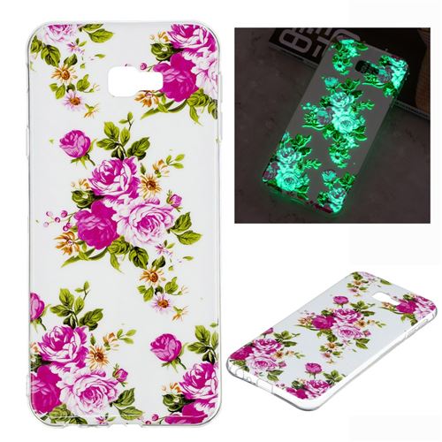 Coque en TPU noctilucide pour l'impression de motifs fleurs vives pour votre Samsung Galaxy J4+