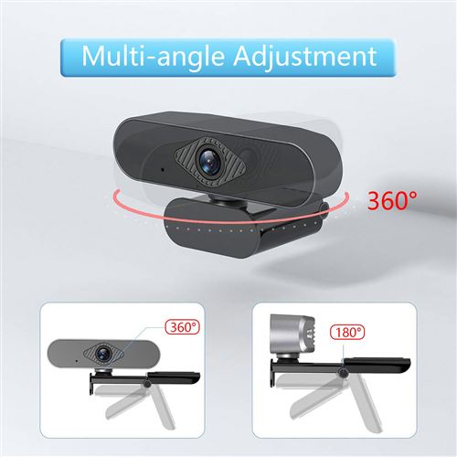 1€01 sur Webcam d'appel vidéo d'ordinateur de bureau Full HD 1080P avec  microphone - Noir - Webcam - Achat & prix
