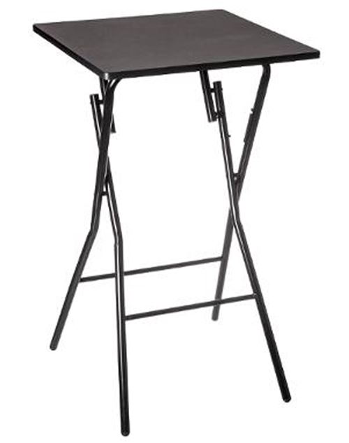 Table de bar pliante en métal coloris noir - L.60 x l.60 x H.103 cm -PEGANE-