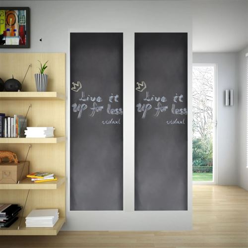vidaXL Tableau autocollant avec craies, Toile murale 0,6 x 3m 2 rouleaux