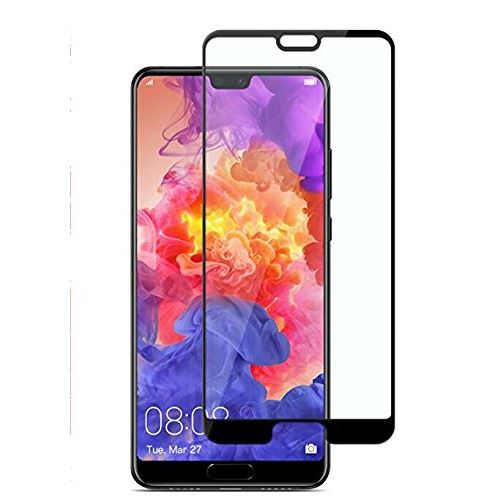 Huawei P20 - Film en verre trempé protection écran ultra résistant anti explosion de l'écran couvre la totalité de l'écran (P20, Noir)