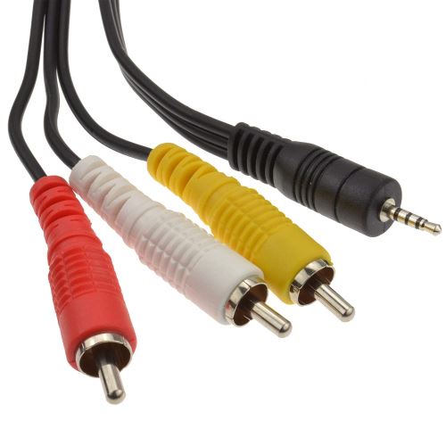 Cable avec fiche jack 3,5mm stéréo mâle et fiche rca x2 mâles