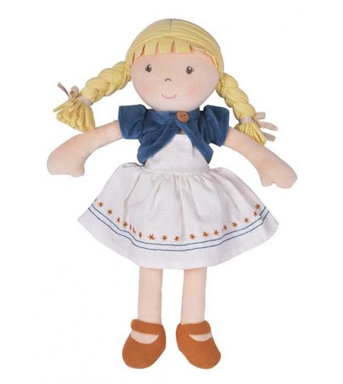 Bonikka peluche bébé Lily 31 cm blanc/bleu