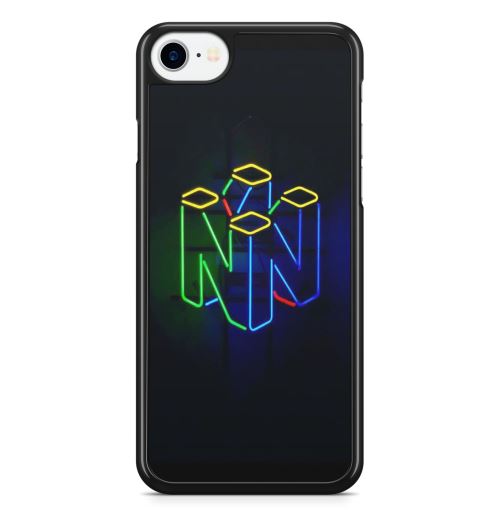 Coque Fifrelin Noire pour iPhone 4 et 4S N64 Vintage Logo Neon