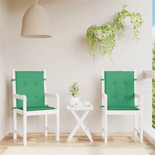 Coussins de chaise de jardin 2 pcs Vert 100 x 50 x 3 cm vidaXL - Vert