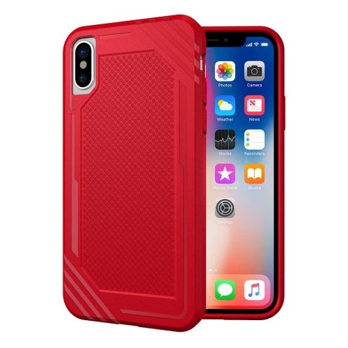 Iphone X / Xs Coque Protection Tpu Effet Treillis Rouge Als81374