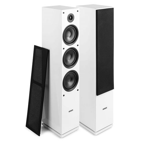 Paire Enceintes Colonne Fenton Shf80w 500w Enceintes Passives Hifi Son Haute Qualit&eacute; Blanc