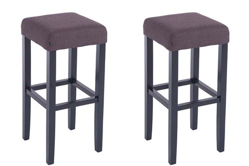 Set de 2 tabourets de bar Judy tissu , Noir/Marron