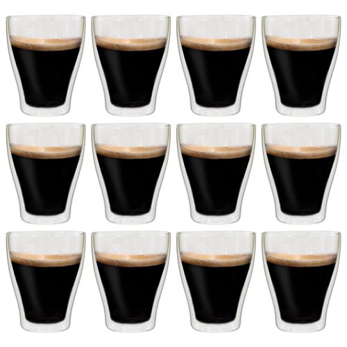 vidaXL Verres thermos à double paroi pour café expresso 12 pcs 370 ml