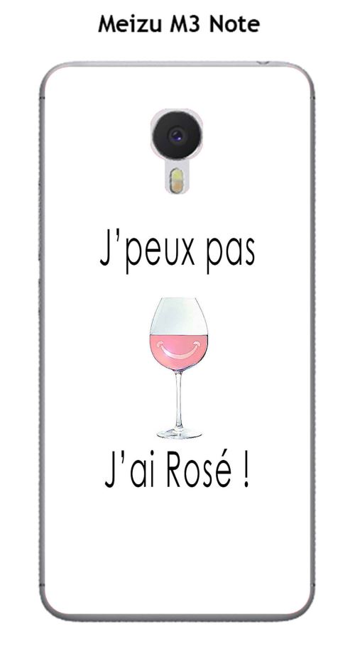 Coque TPU gel souple Meizu M3 Note design J'peux pas j'ai rosé