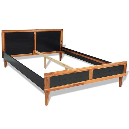 vidaXL Bedframe massief acaciahout zwart 140x200 cm