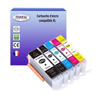 Lot De Cartouches D'Encre Compatibles PGI550 & CLI551 - Pour Canon PIXMA MG 5650 - Avec Puces