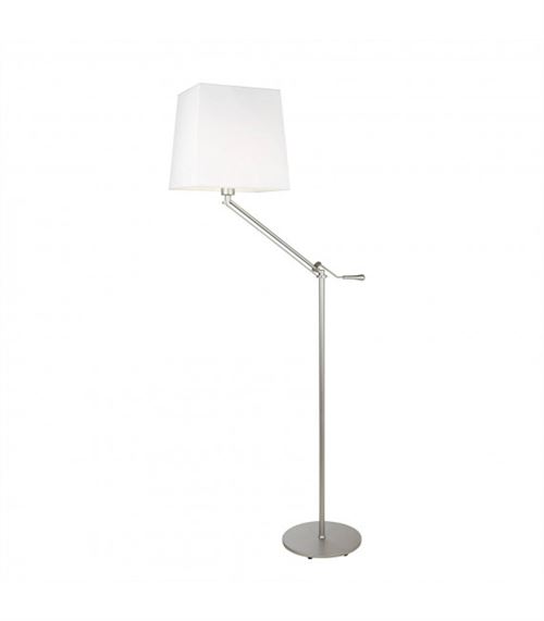 Lampadaire Milan, nickel satiné, sans abat-jour