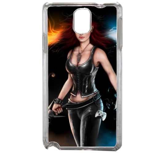 Coque Girl With Sword Compatible Samsung Galaxy Note3 Transparent
